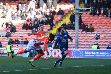 Blackpool 'dan Niall Ennis, 21 Şubat 2025' te Bloomfield Road, Blackpool 'da oynanan Blackpool-Crawley Town maçında 1-0 berabere kaldı.