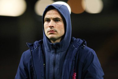 Burnley 'den Connor Roberts, Burnley - Sheffield maçından önce 21 Şubat 2025' te İngiltere 'nin Burnley kentindeki Turf Moor' da sahaya çıktı.