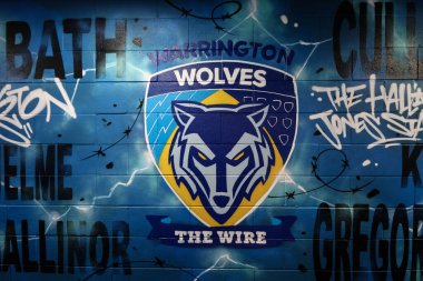 Betfred Süper Lig 2. Raundunda tünel alanlarının görüntüsü Warrington Wolves 'a karşı Catalans Dragons maçı Luke Littler Stadyumu, Warrington, Birleşik Krallık, 21 Şubat 2025