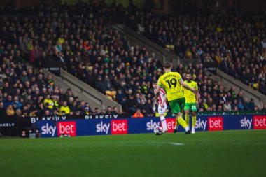 Norwich City 'den Jacob Lungi Srensen Gökyüzü İddia Şampiyonası maçında Norwich City ile Stoke City arasındaki Carrow Road, Norwich, Birleşik Krallık, 22 Şubat 2025