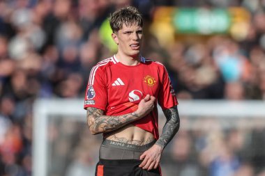 Manchester United 'dan Alejandro Garnacho Premier League maçından sonra Everton Manchester United' a karşı Goodison Park, Liverpool, Birleşik Krallık, 22 Şubat 2025