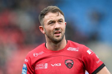 Salford Red Devils 'den Ryan Brierley Betfred Süper Lig karşılaşmasında Salford Red Devils, Leeds Gergedan' a karşı Salford Community Stadyumu, Eccles, Birleşik Krallık, 22 Şubat 2025