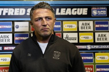 Sam Burgess Head Coach of Warrington Wolves during the Betfred Super League Round 2 match Warrington Wolves vs Catalans Dragons at Luke Littler Stadium, Warrington, United Kingdom, 21st February 2025 clipart