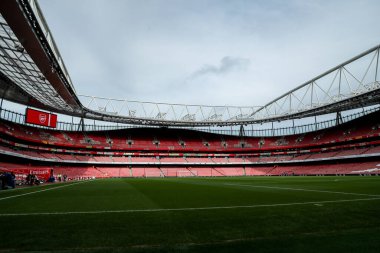 22 Şubat 2025 'te Birleşik Krallık' taki Emirates Stadyumu 'nda oynanan Premier League maçı öncesinde Emirates Stadyumu' nun genel bir görüntüsü Arsenal ile West Ham United karşılaşması