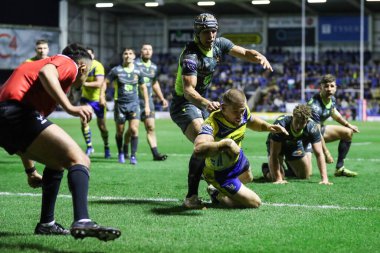 Warrington Wolves takımından Matt Dufty 21 Şubat 2025 'te Warrington, İngiltere' deki Luke Littler Stadyumu 'nda oynanan Betfred Süper Lig 2. Raund Warrington Wolves - Catalans Dragons maçında skoru 16-6 yaptı.