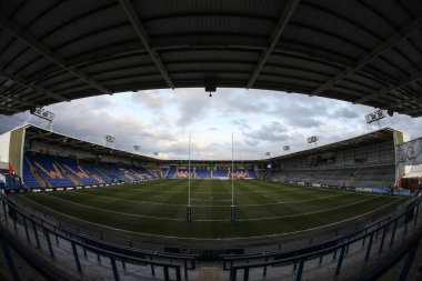 Warrington Wolves 'un evi olan Luke Littler Stadyumu' nun genel görünümü, 21 Şubat 2025 'te Warrington, İngiltere' de oynanan Luke Littler Stadyumu 'nda Warrington Wolves' a karşı Catalans Dragons maçının 2. raundunun önünde.