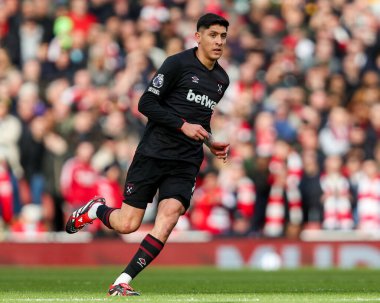 Edson Alvarez of West Ham United in action during the Premier League match Arsenal vs West Ham United at Emirates Stadium, London, United Kingdom, 22nd February 2025 clipart