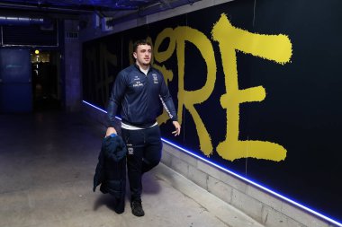 Warrington Wolves 'tan Max Wood, 21 Şubat 2025' te İngiltere 'nin Warrington şehrinde oynanan Warrington Wolves - Catalans Dragons maçında Betfred Süper Lig 2.