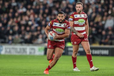 Wigan Warriors 'dan Kruise Leeming, 21 Şubat 2025' te MKM Stadyumu 'nda oynanan Betfred Süper Lig 2. Raundu' nda topa vuruyor.