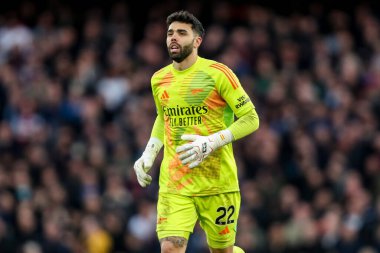 Arsenal 'den David Raya, 22 Şubat 2025 tarihinde Birleşik Krallık, Londra' daki Emirates Stadyumu 'nda oynanan Premier League maçında Arsenal ile West Ham United karşı karşıya geldi.