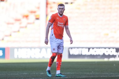 Blackpool takımından Sonny Carey 21 Şubat 2025 'te Bloomfield Road, Blackpool' da oynanan Blackpool - Crawley Town maçı sırasında