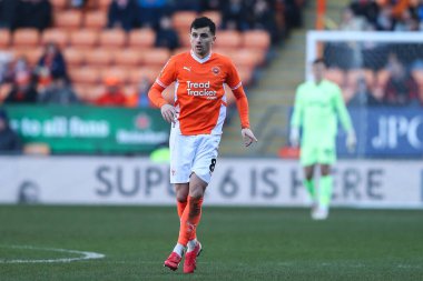 Blackpool takımından Albie Morgan 21 Şubat 2025 'te Bloomfield Road, Blackpool' da oynanan Blackpool - Crawley Town maçında