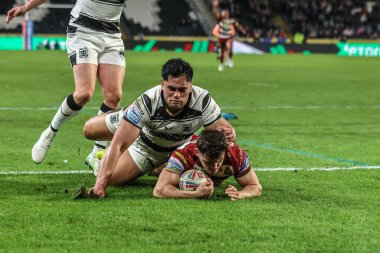Wigan Warriors 'dan Tom Forber, 21 Şubat 2025' te MKM Stadyumu 'nda oynanan Betfred Süper Lig 2. Raundu' nda Hull FC Wigan Warriors 'a karşı oynuyor.
