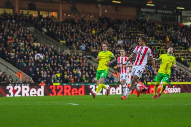Josh Sargent Gök İddia Şampiyonası maçı sırasında Norwich City ile Stoke City karşı karşıya Norwich Road, Norwich, İngiltere, 22 Şubat 2025