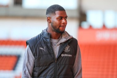Blackpool 'dan Odel Offiah, 21 Şubat 2025' te Bloomfield Road, Blackpool, İngiltere 'de oynanan Blackpool - Crawley Town maçı öncesinde geldi.