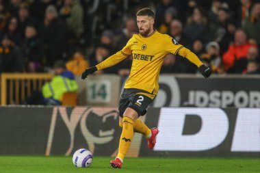 Wolverhampton Wanderers 'dan Matt Doherty Premier League maçında Wolverhampton Wanderers Fulham' a karşı Molineux, Wolverhampton, Birleşik Krallık, 25 Şubat 2025