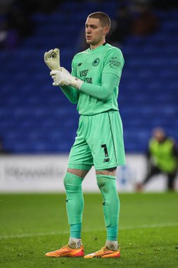 Cardiff City kalecisi Ethan Horvath, Cardiff City, Cardiff City Stadyumu 'nda oynanan Cardiff City vs Hull City maçında, 25 Şubat 2025