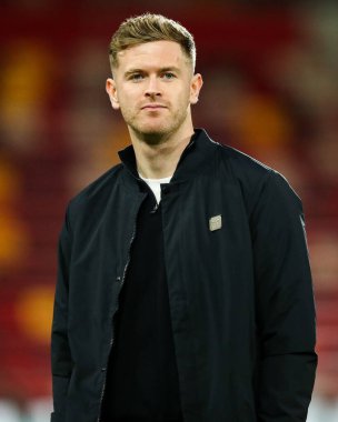 Brentford 'dan Nathan Collins, Premier League maçından önce Gtech Community Stadyumu' na geldi. Brentford Everton 'a karşı Gtech Community Stadyumu, 26 Şubat 2025