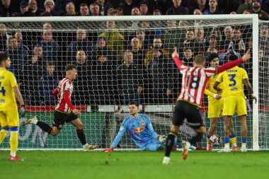 Leeds United takımından Illan Meslier, 24 Şubat 2025 'te Bramall Lane, Sheffield, Birleşik Krallık' ta oynanan Sky Bet Şampiyonası maçında kendi golünü kabul etti.