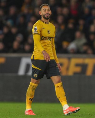Wolverhampton Wanderers 'dan Matheus Cunha Premier League maçında Wolverhampton Wanderers Fulham' a karşı Molineux, Wolverhampton, Birleşik Krallık, 25 Şubat 2025