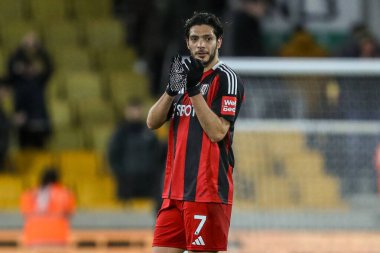 Fulham 'dan Ral Jimnez, Premier League maçından sonra Molineux, Wolverhampton, Birleşik Krallık' ta oynanan Wolverhampton Wanderers maçında taraftarları alkışlıyor.