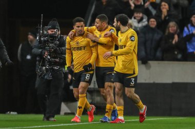 Wolverhampton Wanderers 'dan Joo Gomes, 25 Şubat 2025' te Molineux, Wolverhampton, Birleşik Krallık 'ta oynanan Premier League maçında Wolverhampton Wanderers ile Fulham maçında 1-1 kazanma hedefini kutluyor.