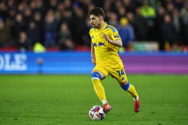 Leeds United 'dan Malikane Solomon 24 Şubat 2025' te Bramall Lane, Sheffield, Birleşik Krallık 'ta Sheffield United' a karşı oynanan Gökyüzü İddia Şampiyonası maçında topa vuruyor.