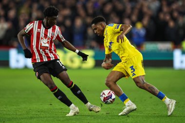 Leeds United 'dan Jnior Firpo, Sheffield United' ın 24 Şubat 2025 'te Bramall Lane, Sheffield, İngiltere' de oynanan 
