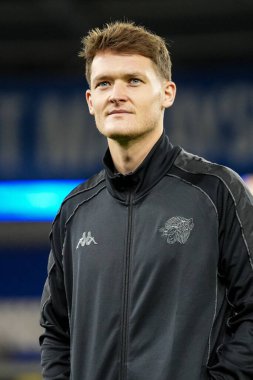 Hull City 'den Sean McLoughlin, Sky Bet Şampiyonası öncesinde Cardiff City, Cardiff City Stadyumu' nda Hull City 'ye karşı, 25 Şubat 2025