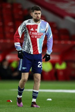 Arsenal 'den Jorginho Premier Lig maçında ısınma turunda Nottingham Forest, Arsenal' e karşı City Ground, Nottingham, Birleşik Krallık 'ta 26 Şubat 2025