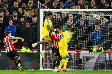 Leeds United takımından Jnior Firpo 24 Şubat 2025 'te Bramall Lane, Sheffield, İngiltere' de Sheffield United ile Leeds United arasındaki Sky Bet Şampiyonası maçında 1-1 berabere kaldı.
