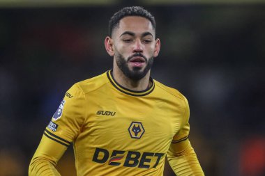 Wolverhampton Wanderers 'dan Matheus Cunha Premier League maçında Wolverhampton Wanderers Fulham' a karşı Molineux, Wolverhampton, Birleşik Krallık, 25 Şubat 2025