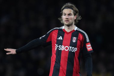 Fulham 'dan Joachim Andersen Premier Lig maçı sırasında Wolverhampton Wanderers, Fulham' a karşı Molineux, Wolverhampton, Birleşik Krallık 'ta, 25 Şubat 2025