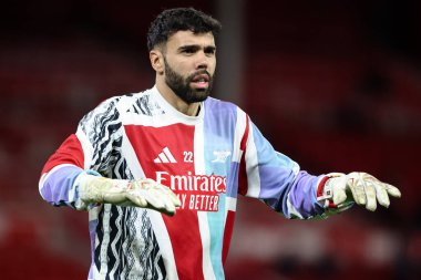 Arsenal 'den David Raya Premier League maçı sırasında Nottingham Forest' a karşı Arsenal City Ground, Nottingham, İngiltere 'de 26 Şubat 2025' te oynanan ısınma maçında