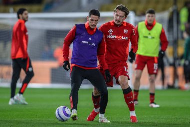 Maç öncesi ısınma oturumunda Fulham 'dan Saa Luki Premier League maçında Wolverhampton Wanderers Fulham' a karşı Molineux, Wolverhampton, Birleşik Krallık, 25 Şubat 2025