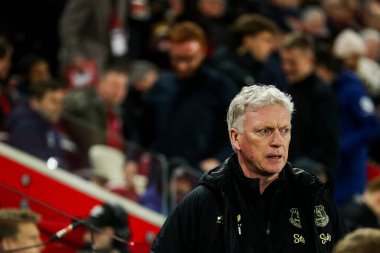 Everton 'dan David Moyes, Premier League maçından önce Brentford Everton' a karşı Gtech Community Stadyumu, Londra, Birleşik Krallık, 26 Şubat 2025