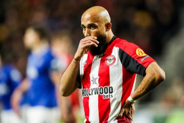 Brentford 'dan Bryan Mbeumo, 26 Şubat 2025' te İngiltere 'deki The Gtech Community Stadyumu' nda oynanan Premier League karşılaşmasında tepki gösterdi.