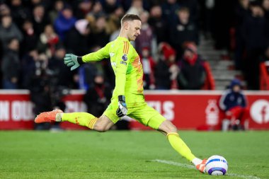 Nottingham Ormanı 'ndan Matz Sels, İngiltere' nin Nottingham City Ground şehrinde oynanan Premier League maçında gol attı.