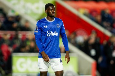 Everton 'dan Tim Iroegbunam, Premier League maçında Brentford Everton' a karşı Gtech Community Stadyumu, Londra, Birleşik Krallık, 26 Şubat 2025