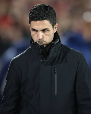 Mikel Arteta Premier Lig maçında Arsenal 'in menajeri Nottingham Forest, Arsenal' e karşı City Ground, Nottingham, Birleşik Krallık, 26 Şubat 2025