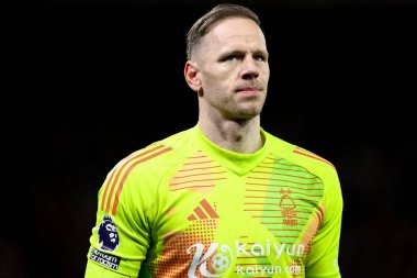 Nottingham Ormanı 'ndan Matz Sels Premier League maçı sırasında Nottingham Forest Arsenal' e karşı City Ground, Nottingham, Birleşik Krallık, 26 Şubat 2025