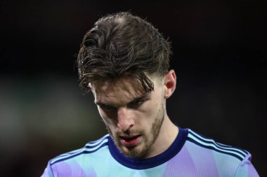 Arsenal 'den Declan Rice Premier Lig maçı sırasında Nottingham Forest, Arsenal' e karşı City Ground, Nottingham, İngiltere, 26 Şubat 2025