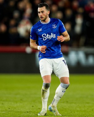 Everton 'dan Jack Harrison, Premier League karşılaşmasında Brentford Everton' a karşı Gtech Community Stadyumu, Londra, Birleşik Krallık, 26 Şubat 2025