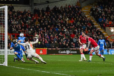 Wrexham 'dan George Dobson, 26 Şubat 2025' te SToK Cae Ras, Wrexham, Birleşik Krallık 'ta oynanan The Vertu Trophy Yarı Finali' nde 2-0 yaptı.