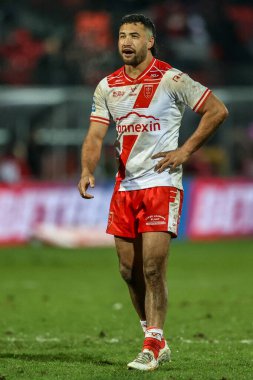 Hull KR takımından Peta Hiku 27 Şubat 2025 'te İngiltere' nin Hull kentinde oynanan Sewell Group Craven Park 'ta Salford Red Devils' e karşı oynanan Betfred Süper Lig Turu 'nda