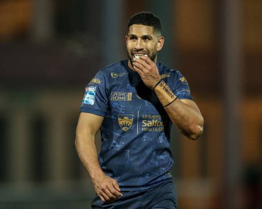 Salford Red Devils takımından Nene Macdonald 27 Şubat 2025 'te İngiltere' nin başkenti Hull 'da oynanan Sewell Group Craven Park' ta 3. Hull KR 'a karşı Salford Red Devils maçında...