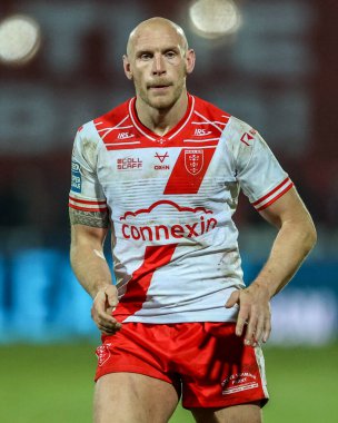 Hull KR 'dan Dean Hadley 27 Şubat 2025' te İngiltere 'nin Hull kentindeki Kingston' da Sewell Group Craven Park 'ta Salford Red Devils' e karşı oynanan Betfred Süper Lig 3.