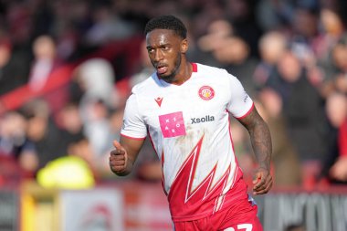 Stevenage takımından Brandon Hanlan, 1 Mart 2025 'te Stevenage - Huddersfield Town maçı sırasında Lamex Stevenage, İngiltere' de oynandı.