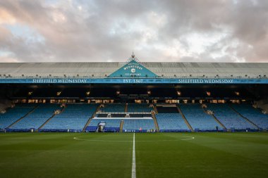 Hillsborough 'un 28 Şubat 2025' te Sheffield Wednesday, Sheffield, İngiltere 'de Sunderland' a karşı oynadığı Sky Bet Şampiyonası maçındaki genel görünümü.