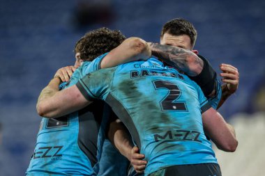 Hull FC 'den Harvey Barron, 28 Şubat 2025' te John Smith Stadyumu, Huddersfield, Birleşik Krallık 'ta oynanan Betfred Süper Lig 3.